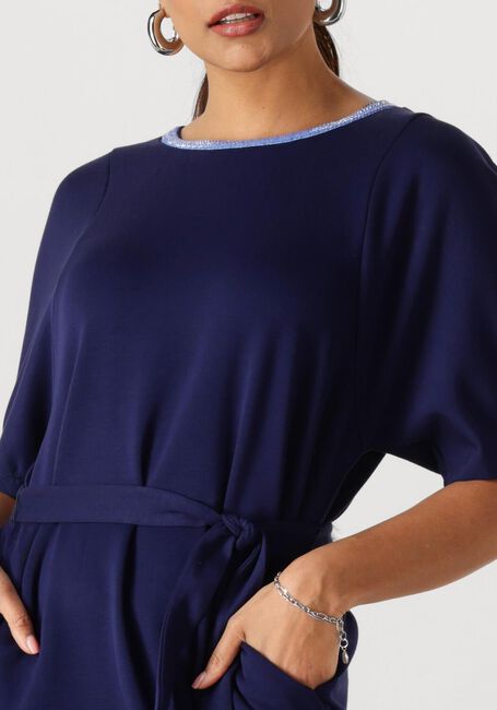 Blauwe POM AMSTERDAM Jurken DRESS MACY NIGHT BLUE - large