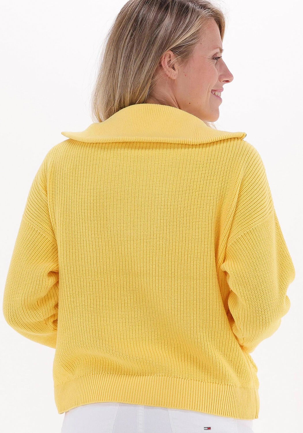 TOMMY HILFIGER Pull HAYANA CABLE ZIP UP SWEATER en jaune Omoda