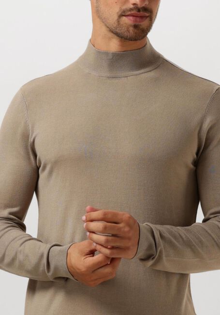 Taupe PURE PATH Coltrui ESSENTIAL KNIT MOCKNECK SWEATER - large
