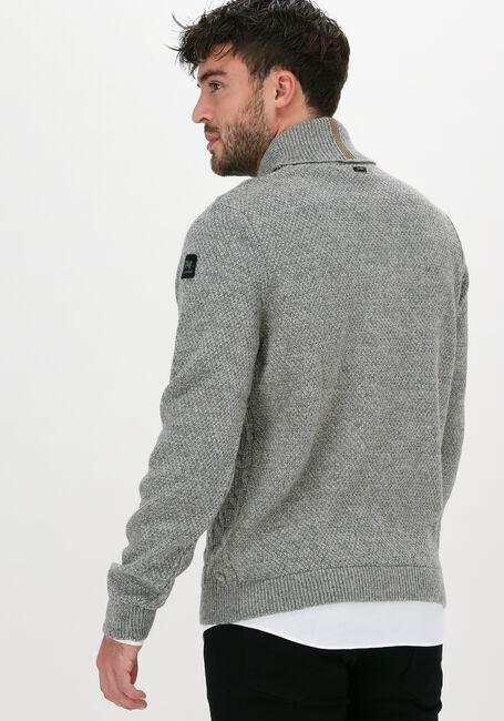 Beige VANGUARD Trui HALF BUTTON COLLAR WOOL BLEND - large