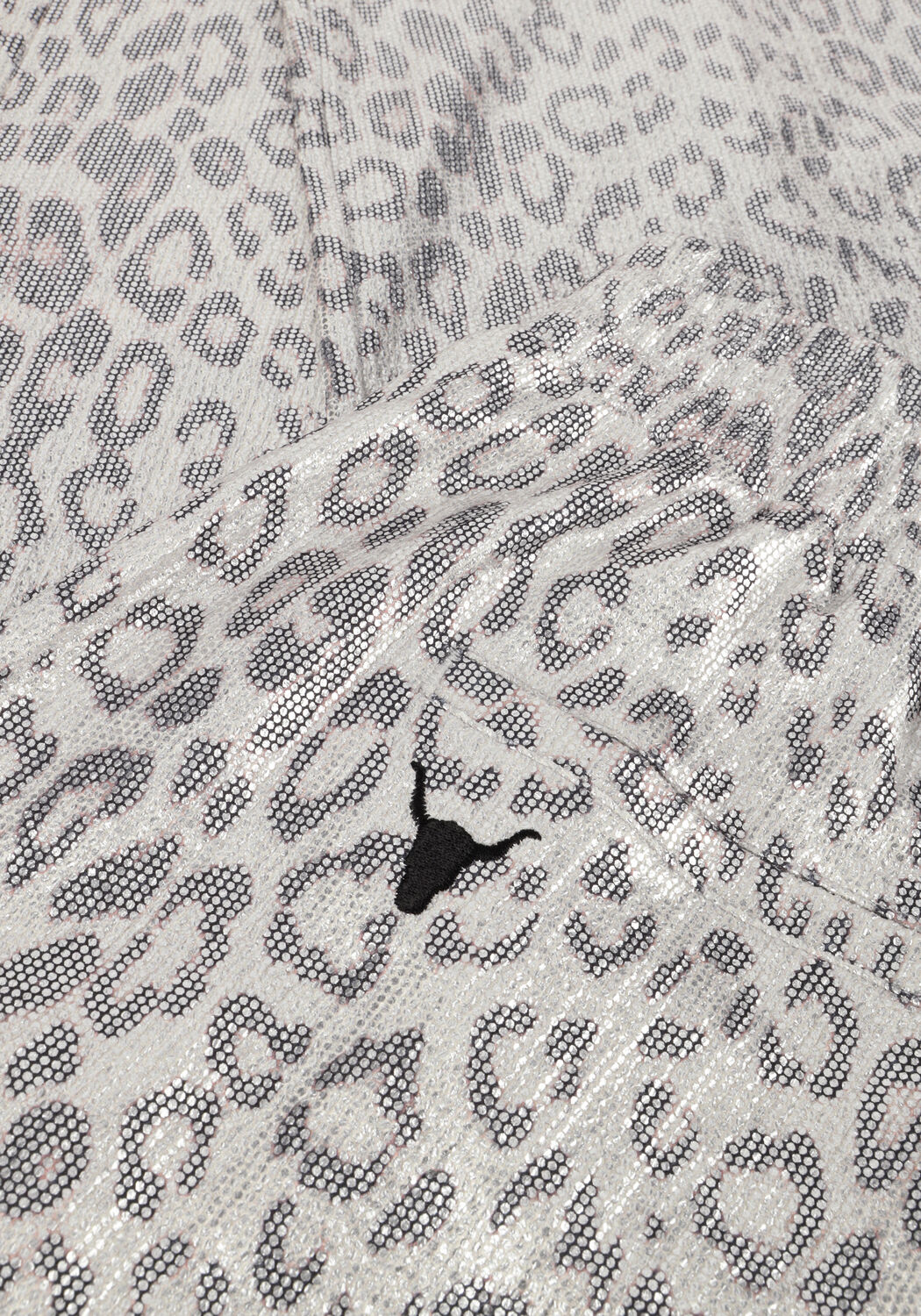 Zilveren ALIX THE LABEL Wijde broek LADIES KNITTED LEOPARD PANTS - large