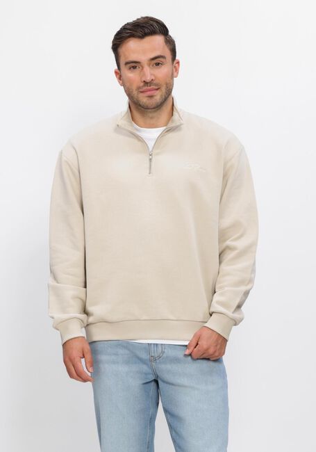LES DEUX Chandail CREW HALF-ZIP SWEATSHIRT en beige - large