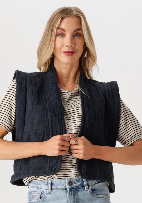 Blauwe BY-BAR Gilet ISLA EMBROIDERY JACKET - large