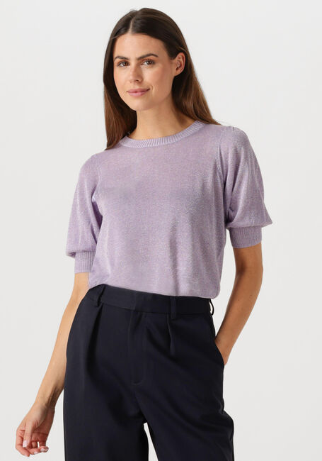 MINUS T-shirt LIVA PUFF SLEEVE METALLIC KNIT PULLOVER Lilas - large