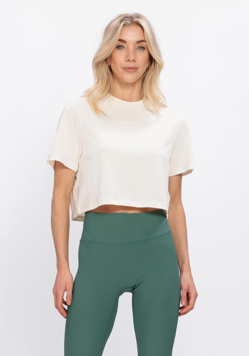 Groene BJORN BORG Tops & T-shirts STUDIO RIBBED CROPPED TANK TOP - large