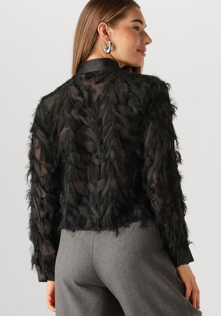 Zwarte SELECTED FEMME  SLFMYLINE LS FLUFFY CROPPED SHIRT - large
