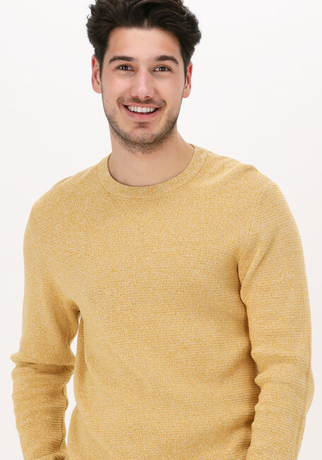 SELECTED HOMME Pull SLHROCKS LS KNIT CREW NECK G N en jaune - large