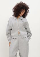Grijze THE LOLA CLUB Sweater LOIS ZIP THROUGH
