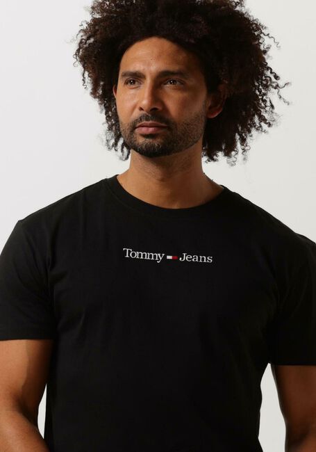 Zwarte TOMMY JEANS T-shirt TJM CLASSIC LINEAR LOGO TEE - large