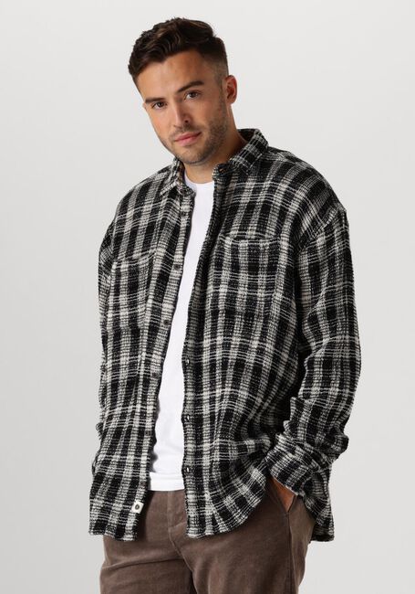 Zwarte ANERKJENDT Overshirt AKLOUIS STRUCTURE CHECK SHIRT - large