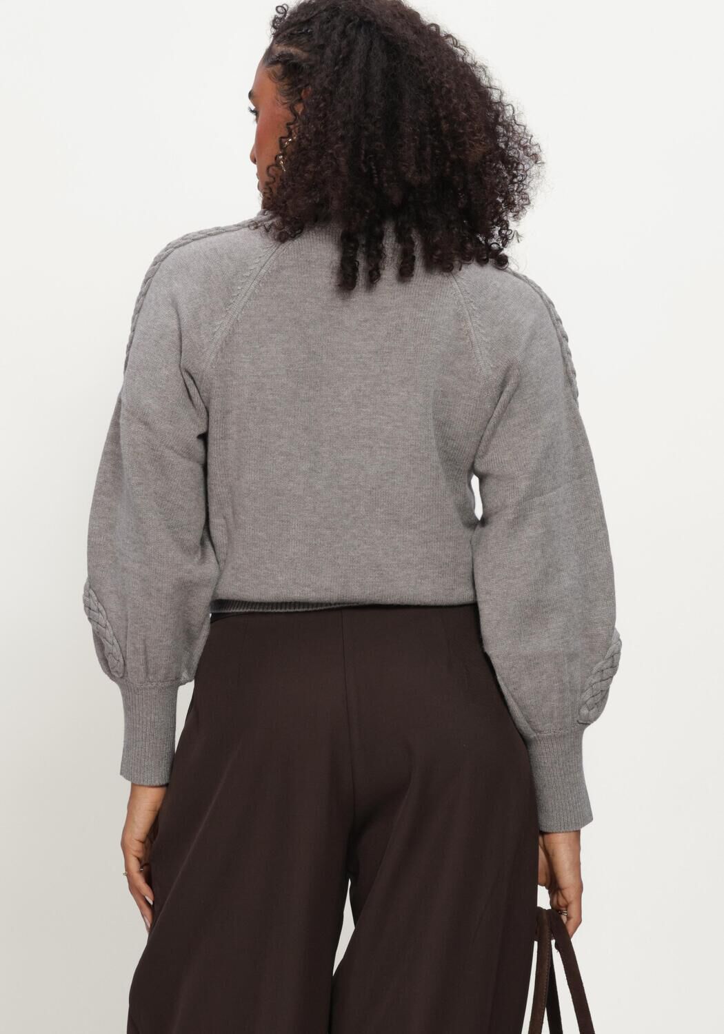 MINUS Pull MSVERA HIGH NECK KNIT PULLOVER en gris - large