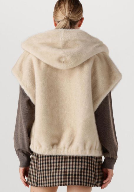 Beige STUDIO AR Gilet OLENA FAUX MINK - large
