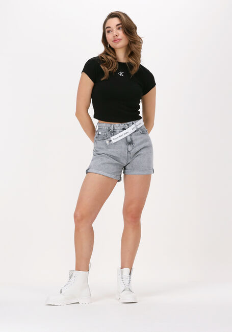 Lichtgrijze CALVIN KLEIN Jeans MOM SHORT - large