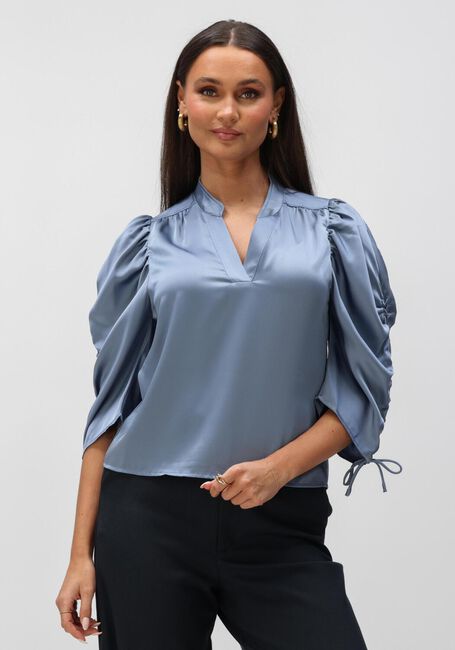 NEO NOIR ALVIRA DRAPY SATIN BLOUS Blouses en bleu - large