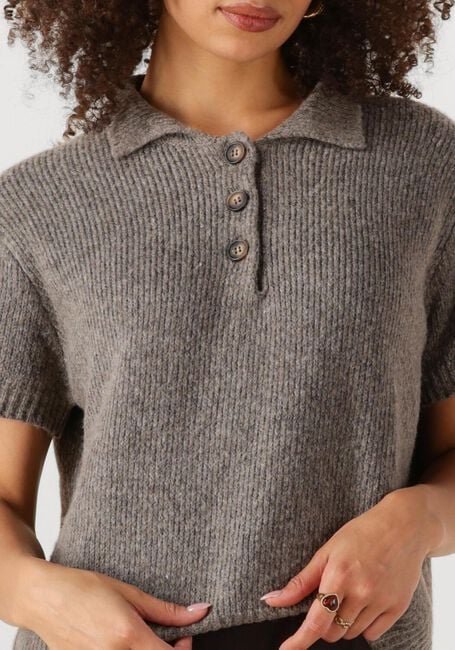 MY ESSENTIAL WARDROBE Pull PALOMAMW KNIT POLO SS en gris - large