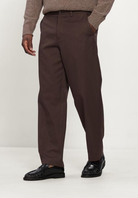 Bruine SELECTED MEN Pantalon SLM220-LOOSE LUKE WOOL BLEND PANT - large
