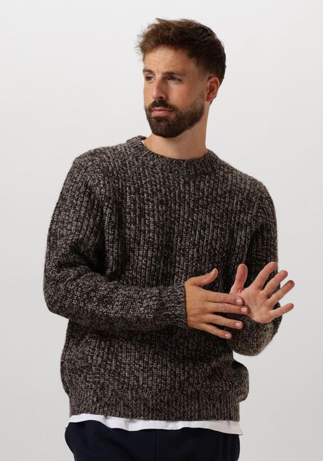 ANERKJENDT Pull AKSUNE HEAVY CREW KNIT en marron - large