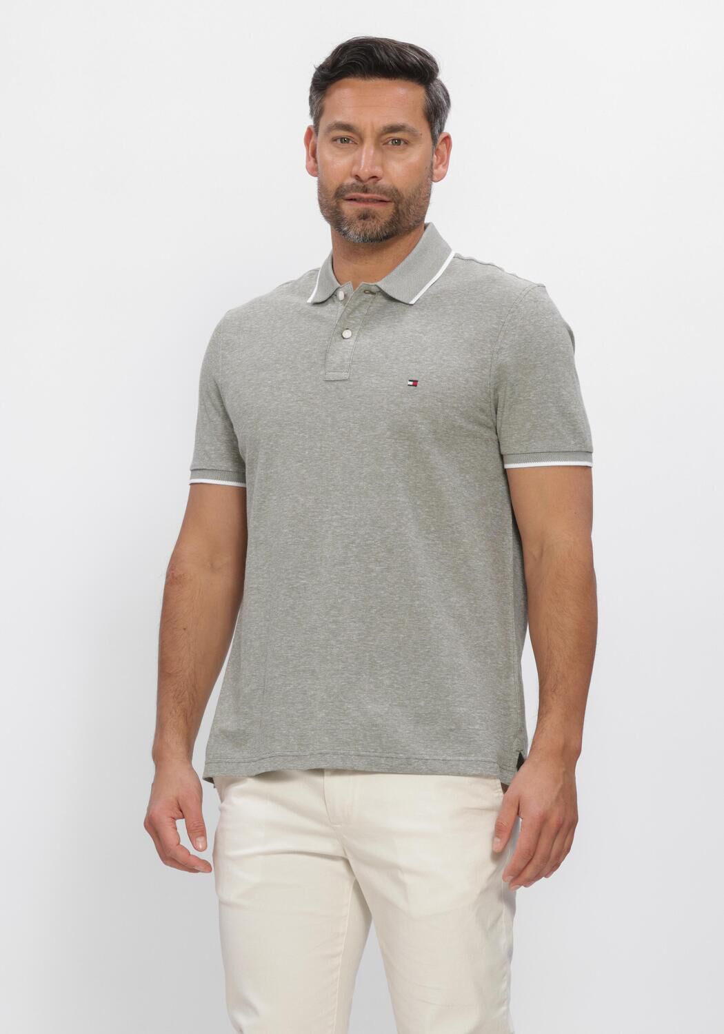 Donkergroene TOMMY HILFIGER Polo COTTON LINEN PIQUE REG POLO - large