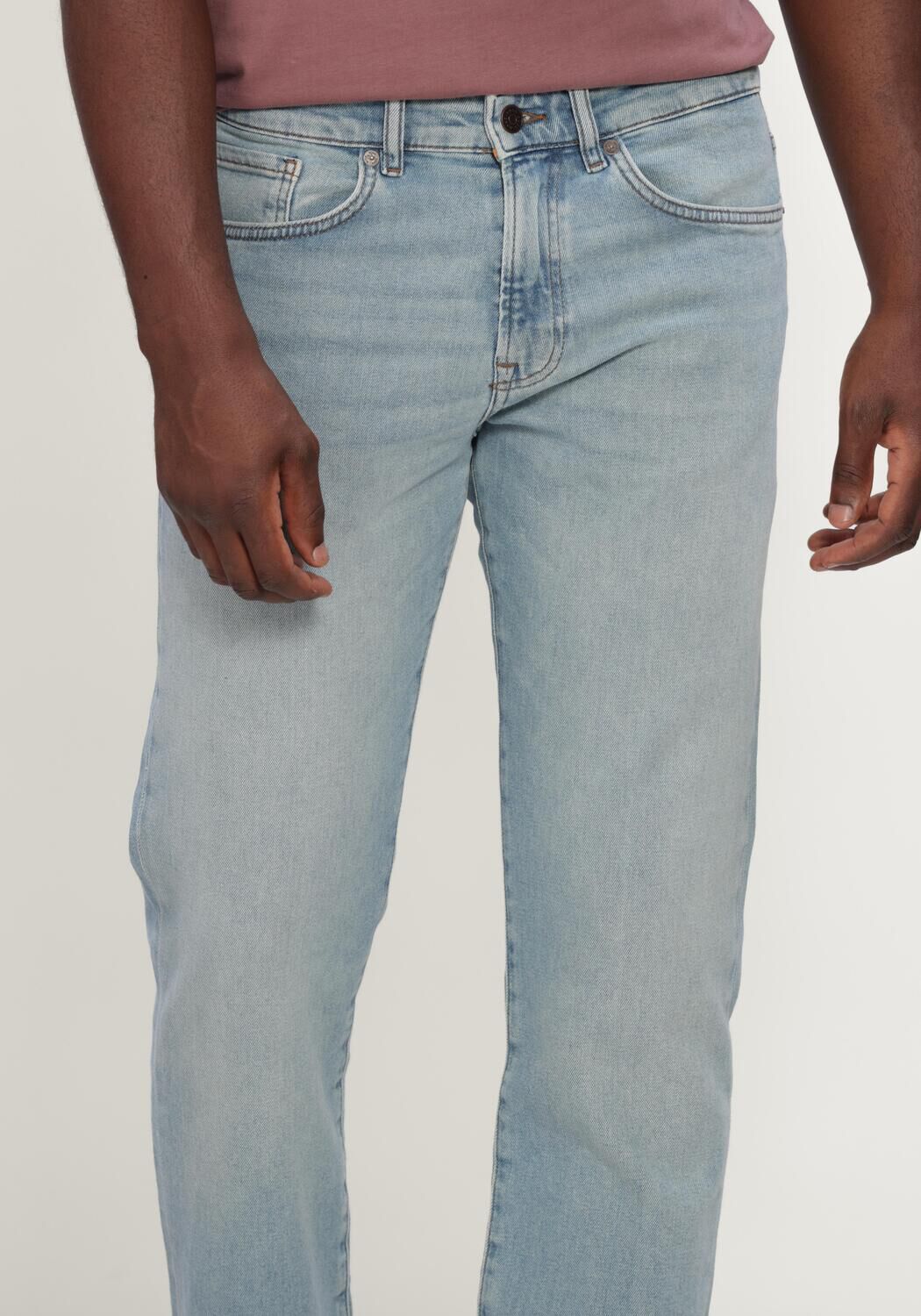 Lichtblauwe BOSS ORANGE Straight leg jeans RE.MAINE BC - large