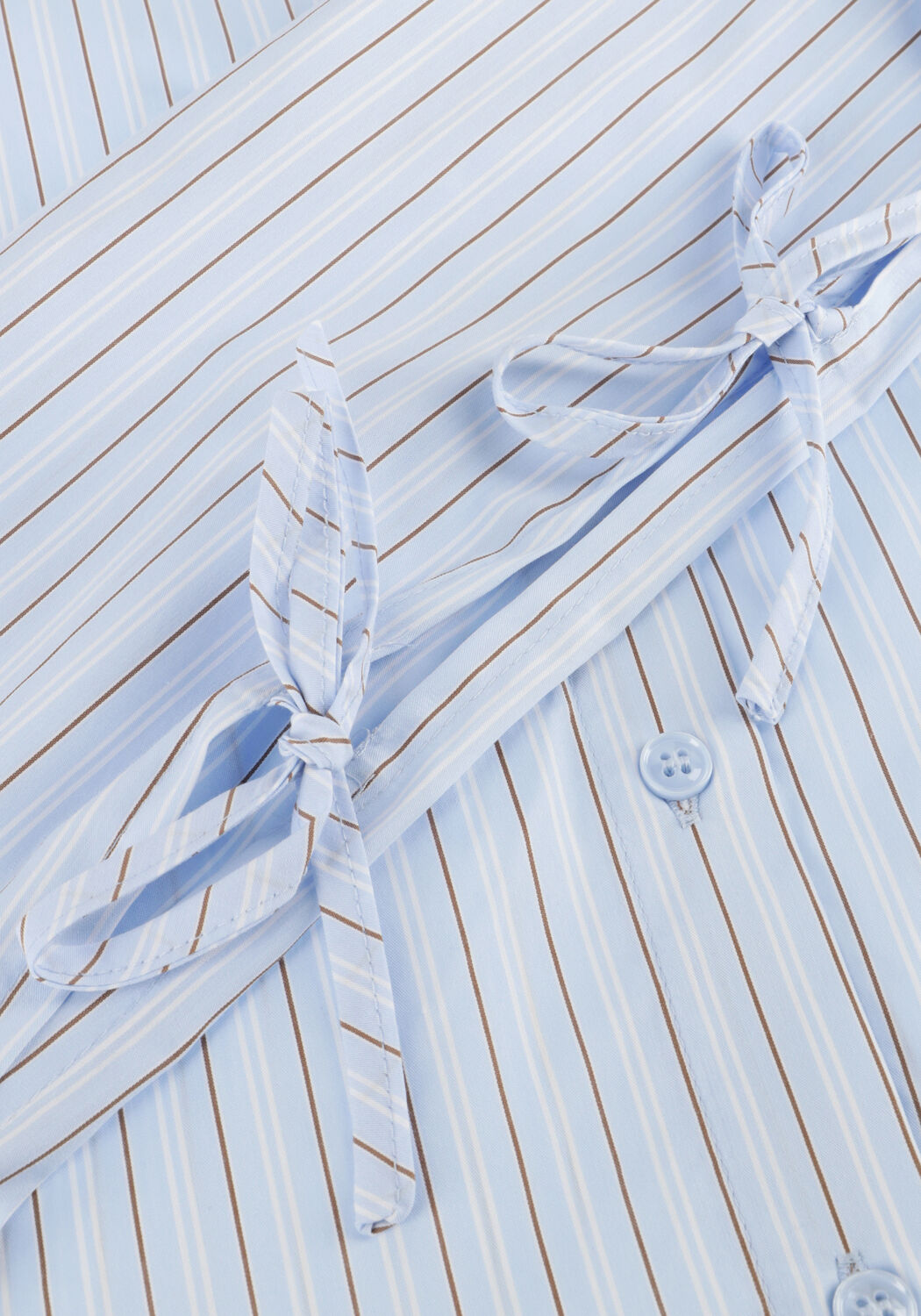 Lichtblauwe NEO NOIR  SELINI MULTI STRIPE SHIRT - large