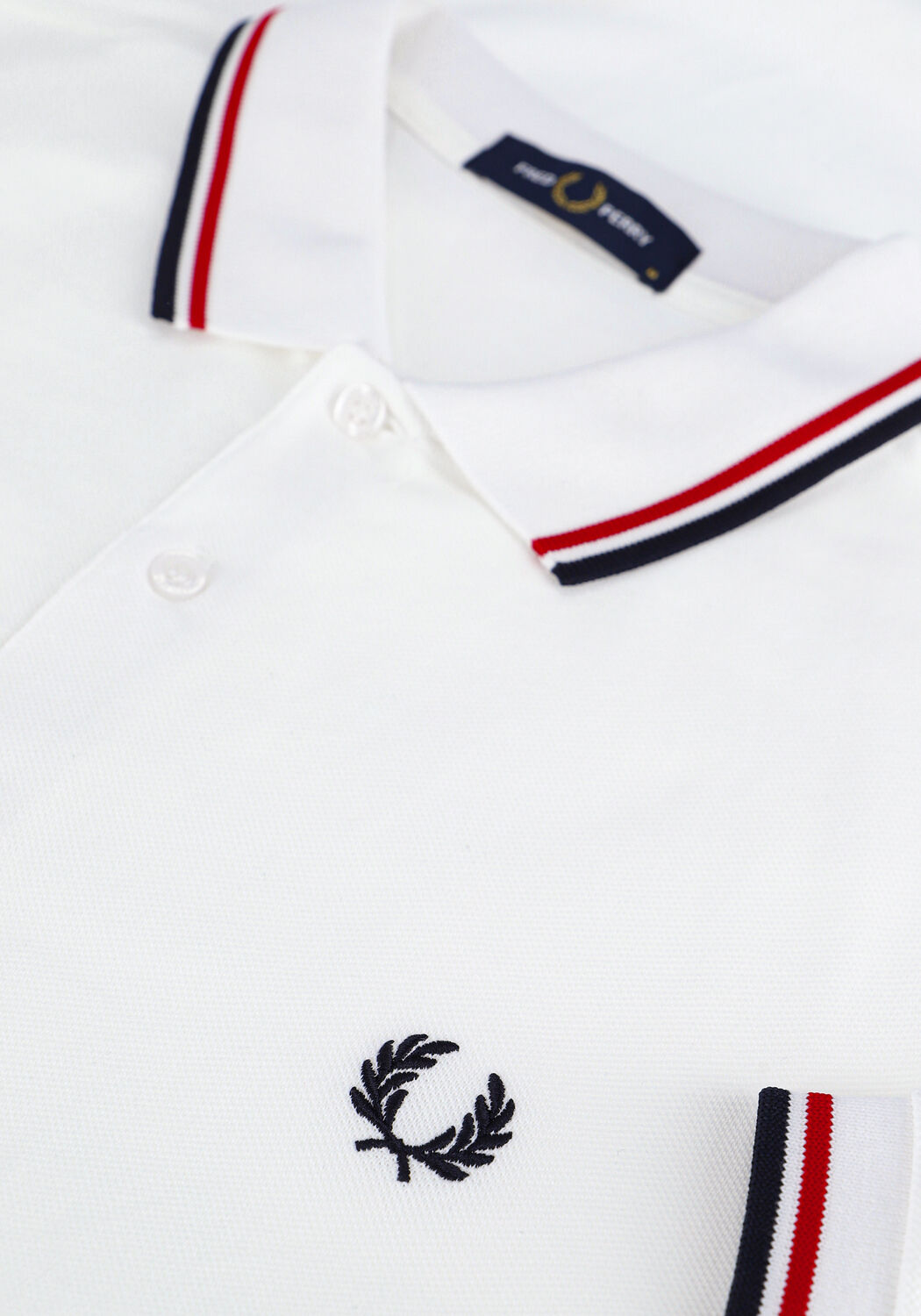 Witte FRED PERRY Polo TWIN TIPPED FRED PERRY SHIRT - large