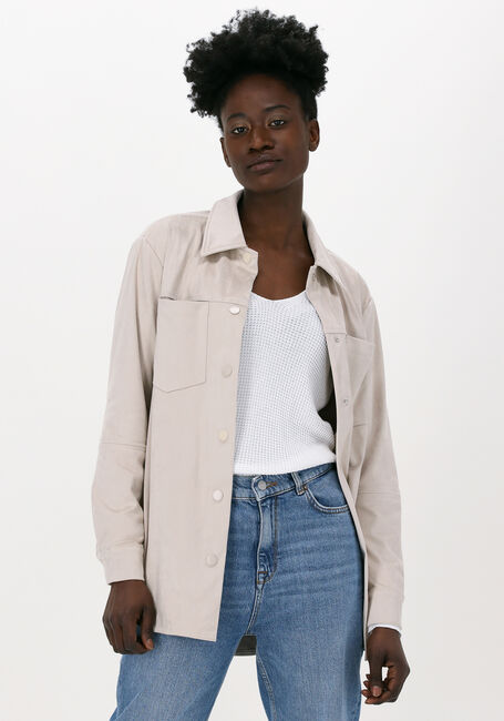 SIMPLE WOVEN SHACKET Blouses Sable - large