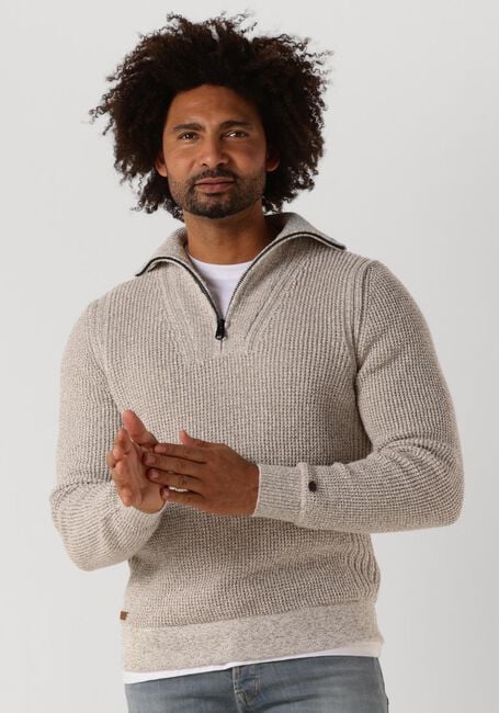 CAST IRON Pull HALF ZIP COLLAR COTTON HALF ZIP en beige - large
