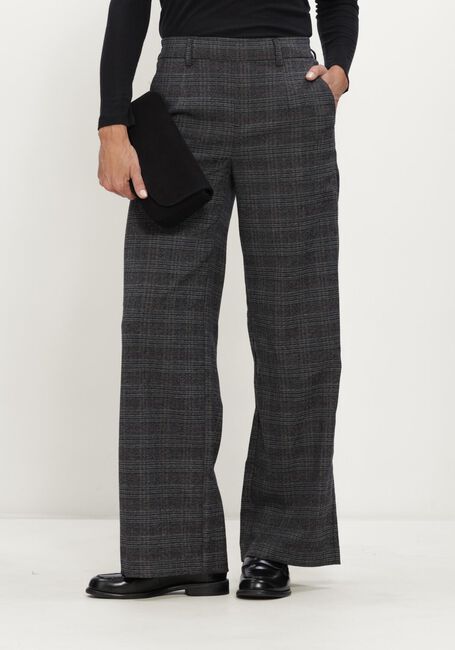 Donkergrijze OBJECT Wijde broek OBJLISA WIDE PANT AOP NOOS - large