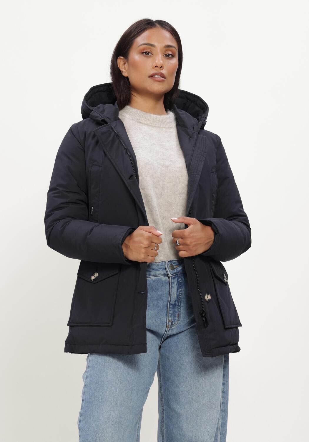 Donkerblauwe AIRFORCE Gewatteerde jas 4 POCKET PARKA - large