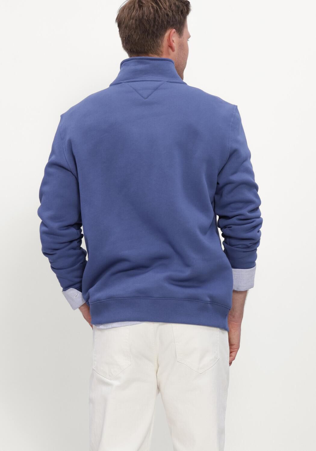TOMMY JEANS Chandail TJM REG FLEECE 1/4ZIP MOCK NECK en bleu - large