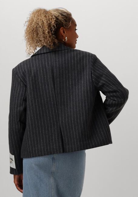 ALIX THE LABEL Manteau LADIES WOVEN PINSTRIPE CROPPED COAT Gris foncé - large