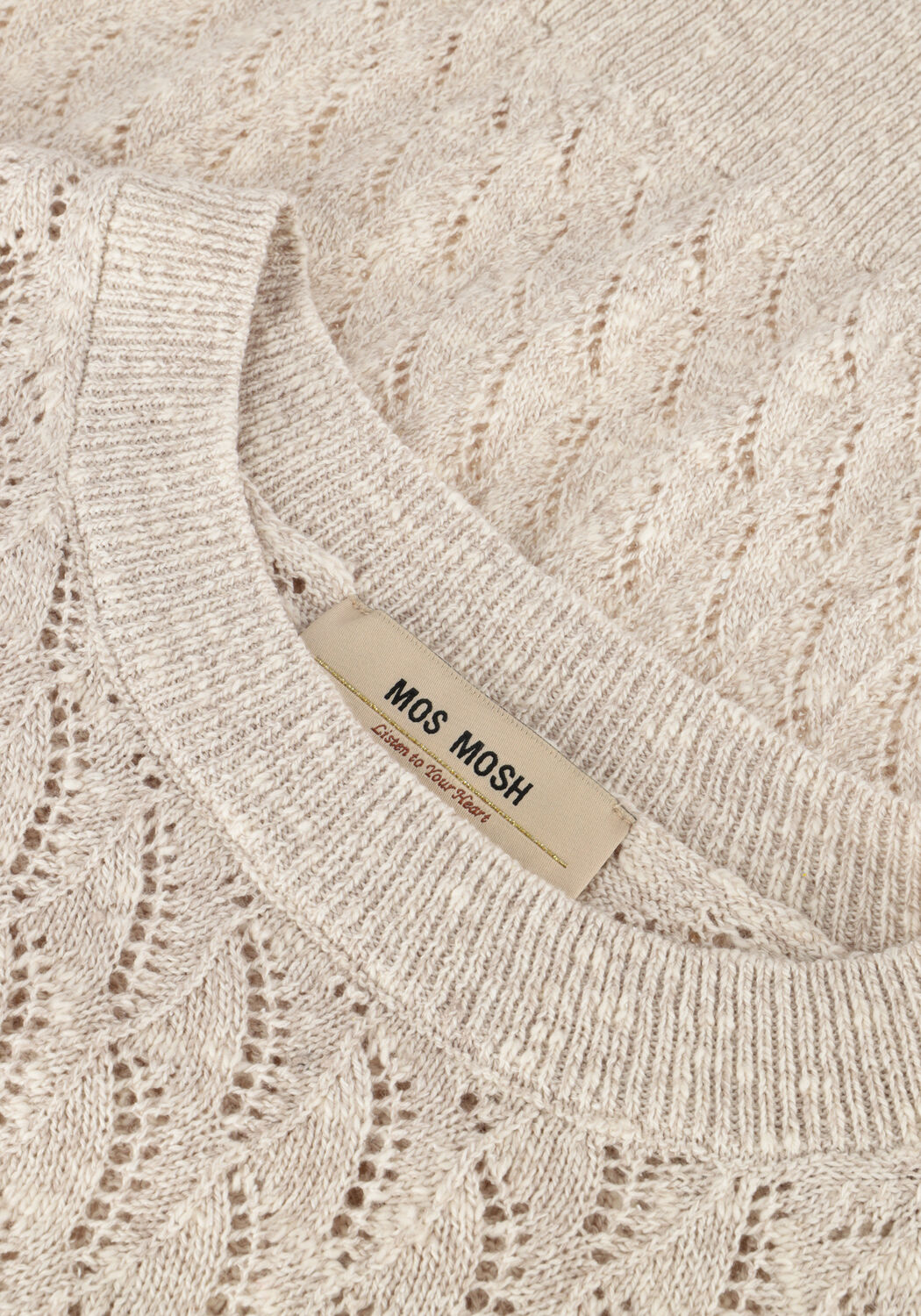 MOS MOSH T-shirt MMKARIN MARISOL SS LINEN KNIT &Eacute;cru - large