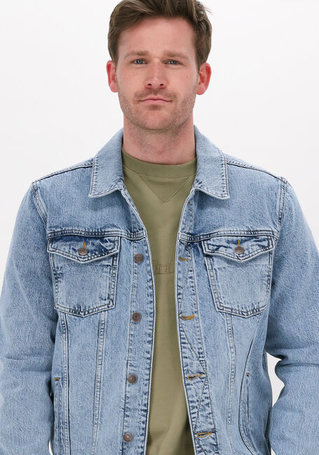 Blauwe COLOURFUL REBEL Spijkerjas LIAM WASHED DENIM JACKET - large