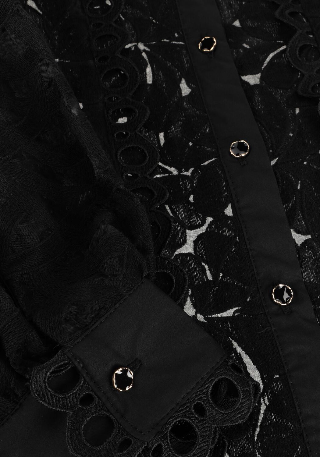 Zwarte SUMMUM  BLOUSE LACE ORGANZA - large