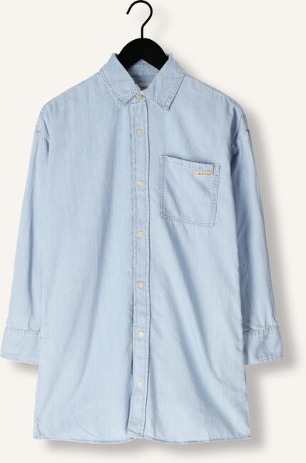 Lichtblauwe CALVIN KLEIN Mini jurk TENCEL LOOSE SHIRT DENIM DRESS Lichtblauwe CALVIN KLEIN Mini jurk TENCEL LOOSE SHIRT DENIM DRESS - large