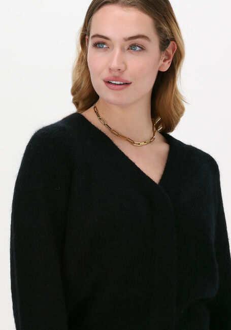 SECOND FEMALE Gilet BROOK KNIT BOXY CARDIGAN en noir - large