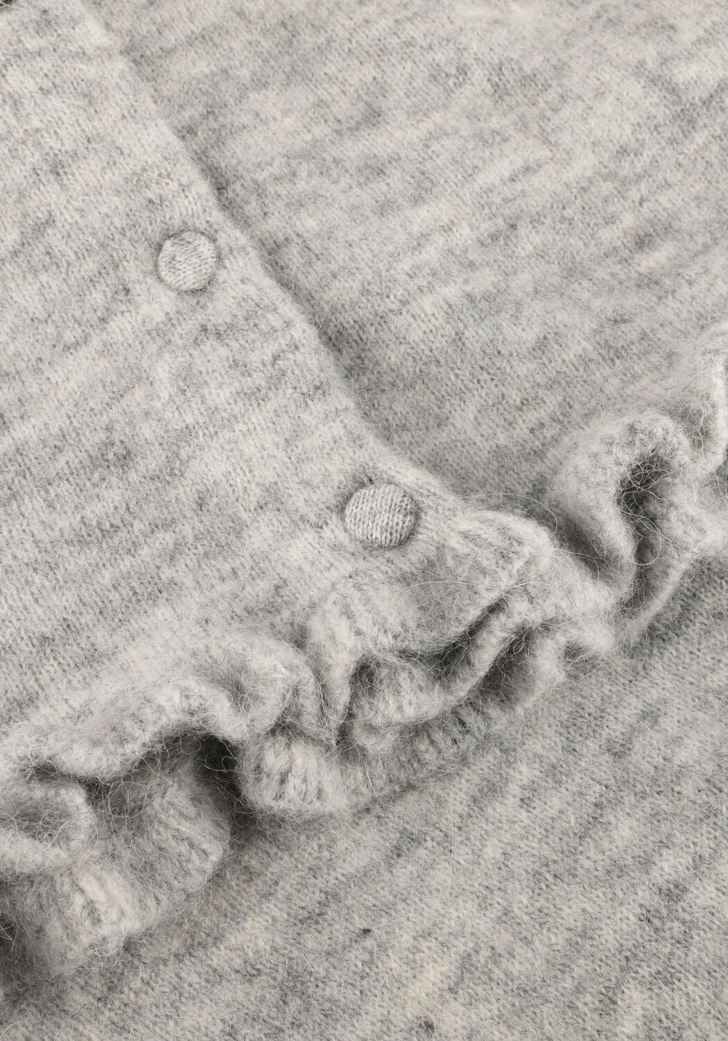 Lichtgrijze SELECTED WOMEN Vest SLFLULU FRILL LS KNIT CARDIGAN - large