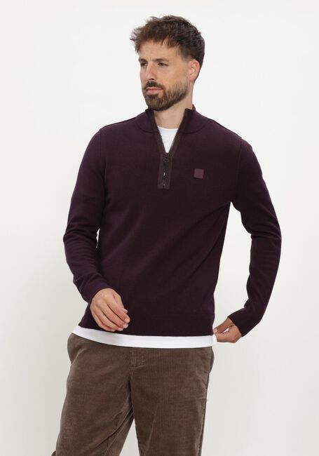 Bordeaux BUTCHER OF BLUE Trui CLIFDEN HALFZIP - large