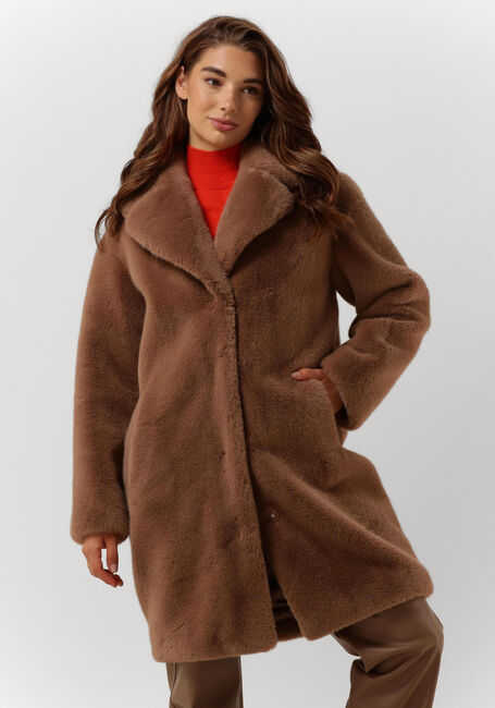 Taupe STAND STUDIO Faux fur jas CAMILLE COCOON COAT - large