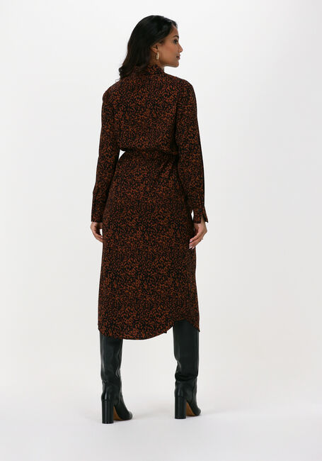 ANOTHER LABEL Robe midi KUKKA ANIMAL DRESS en marron - large