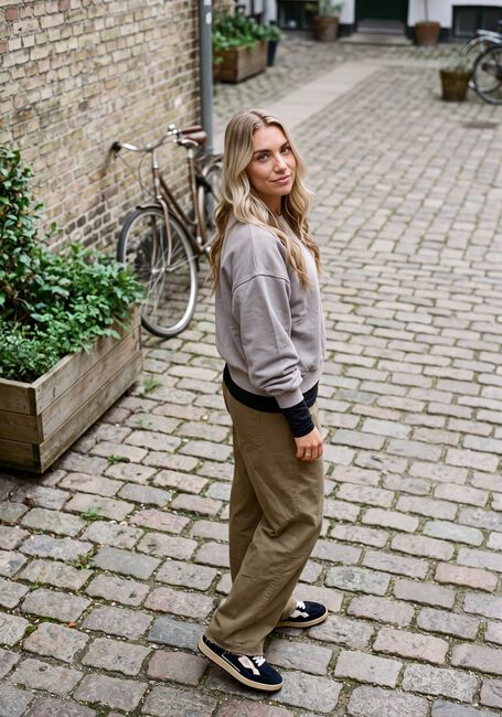Groene AMERICAN VINTAGE Wijde broek NAMAZ - large