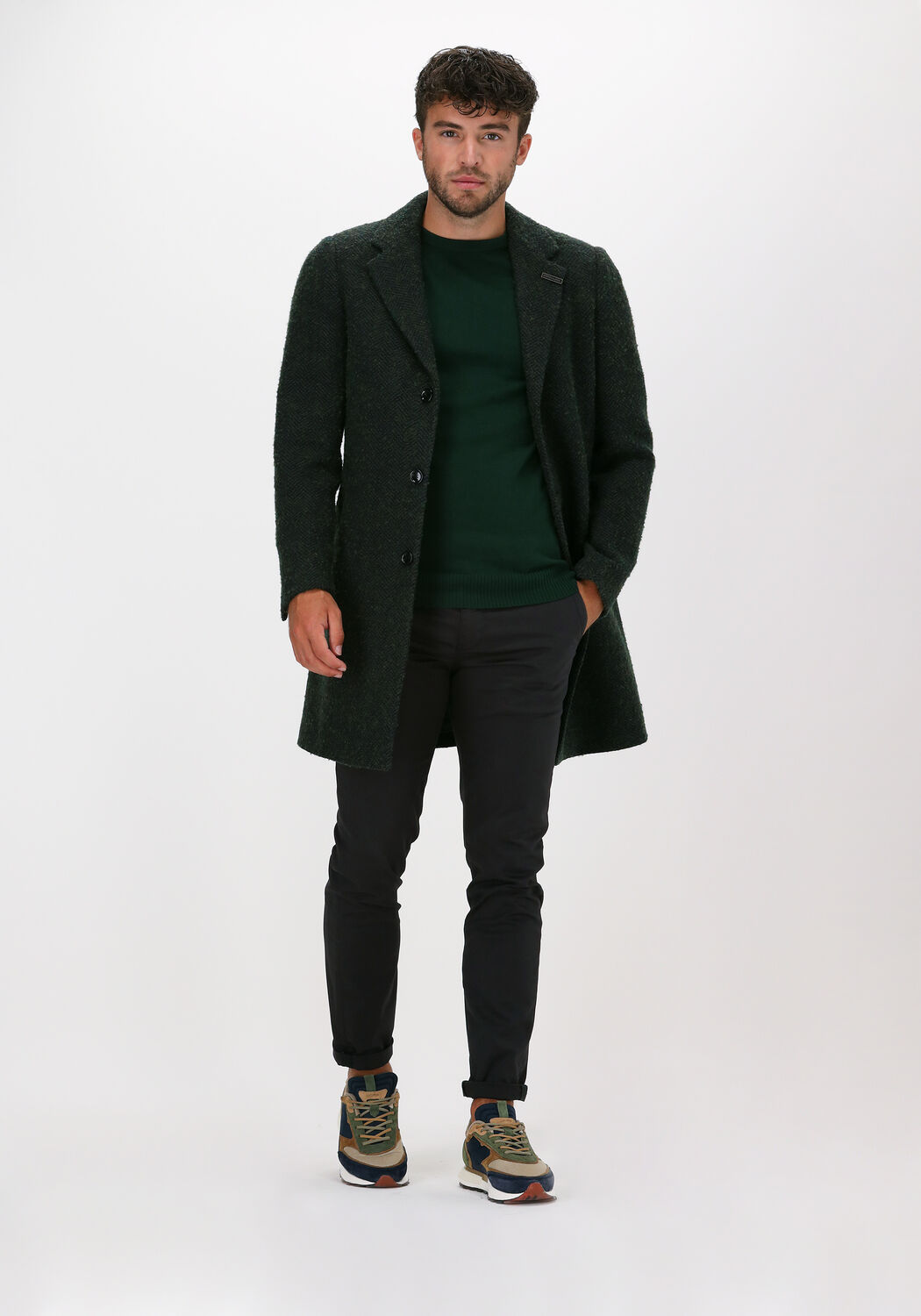 scotch soda manteau 163276 single breasted wool en vert