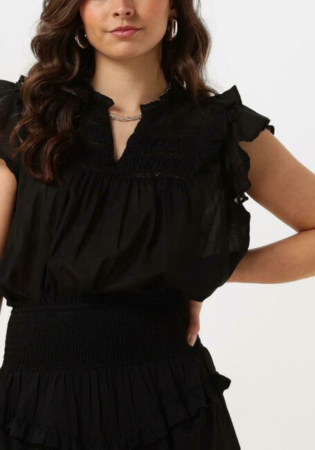 NOTRE-V Haut VOILE TOP SHORT SLEEVES en noir - large