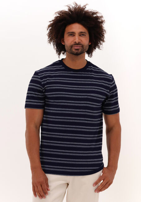 ANERKJENDT T-shirt AKKIKKI CURVE STRIPE TEE Bleu foncé - large