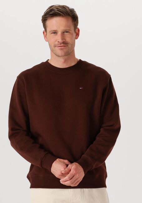 TOMMY JEANS Pull TJM REG S FLAG CREW EXT en marron - large