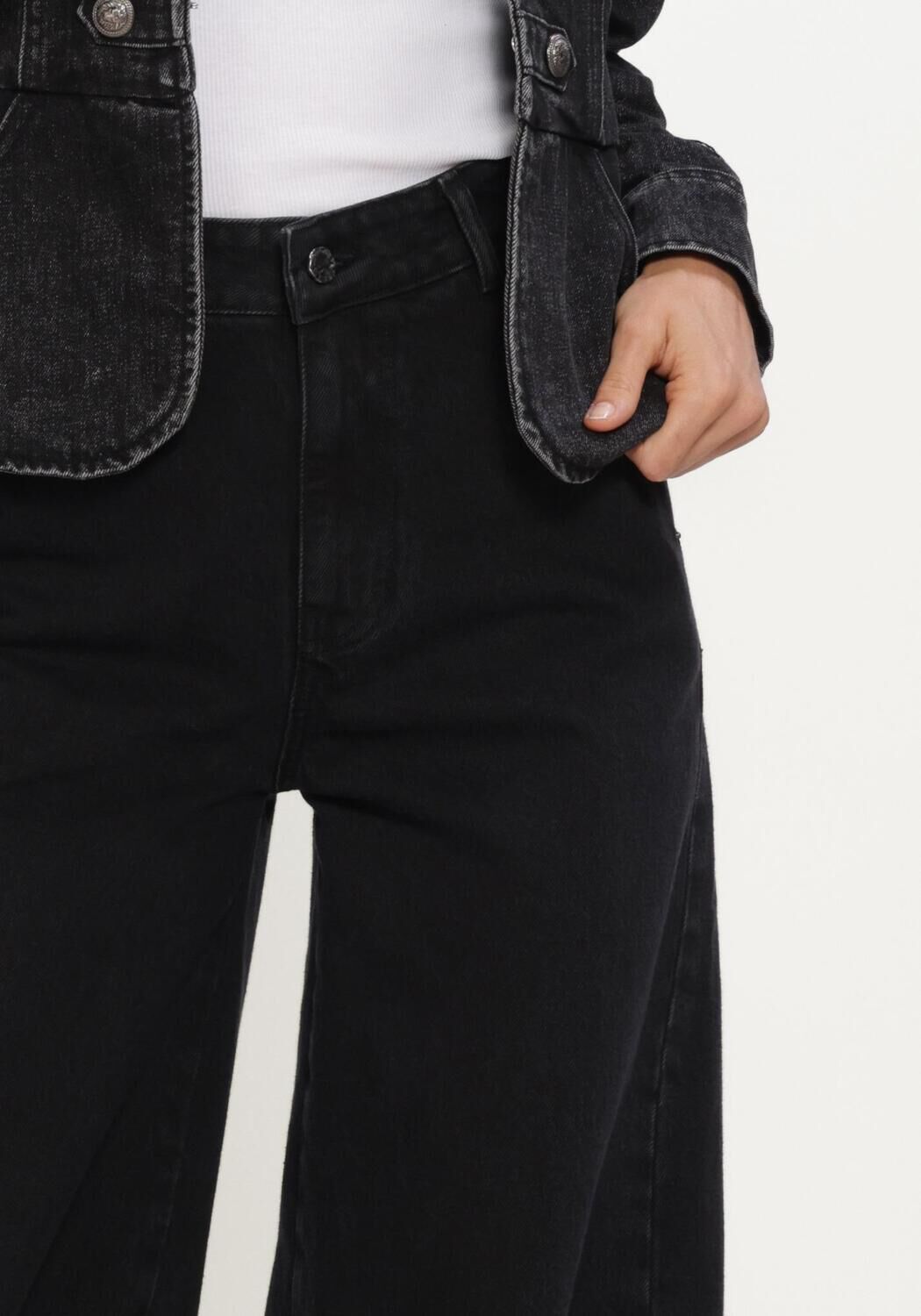 HAUTE L'AMITI&Eacute; DENIM HAREM TALL PANT BLACK Pantalons en noir - large