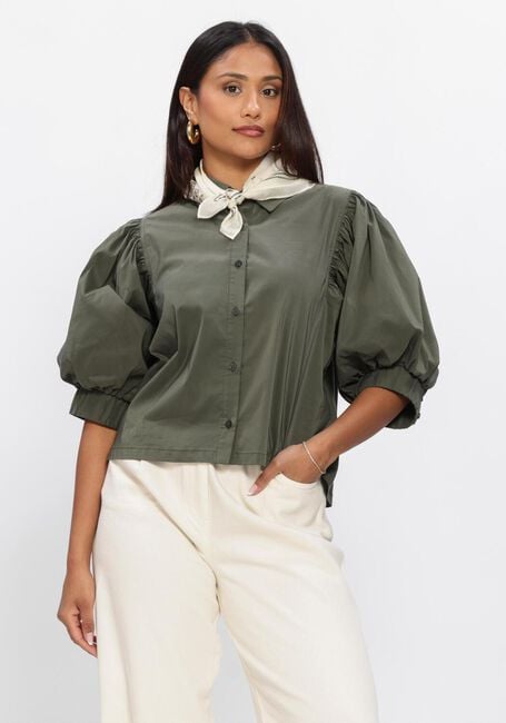 NEO NOIR ETTA POPLIN SHIRT Blouses Vert fonc&eacute; - large