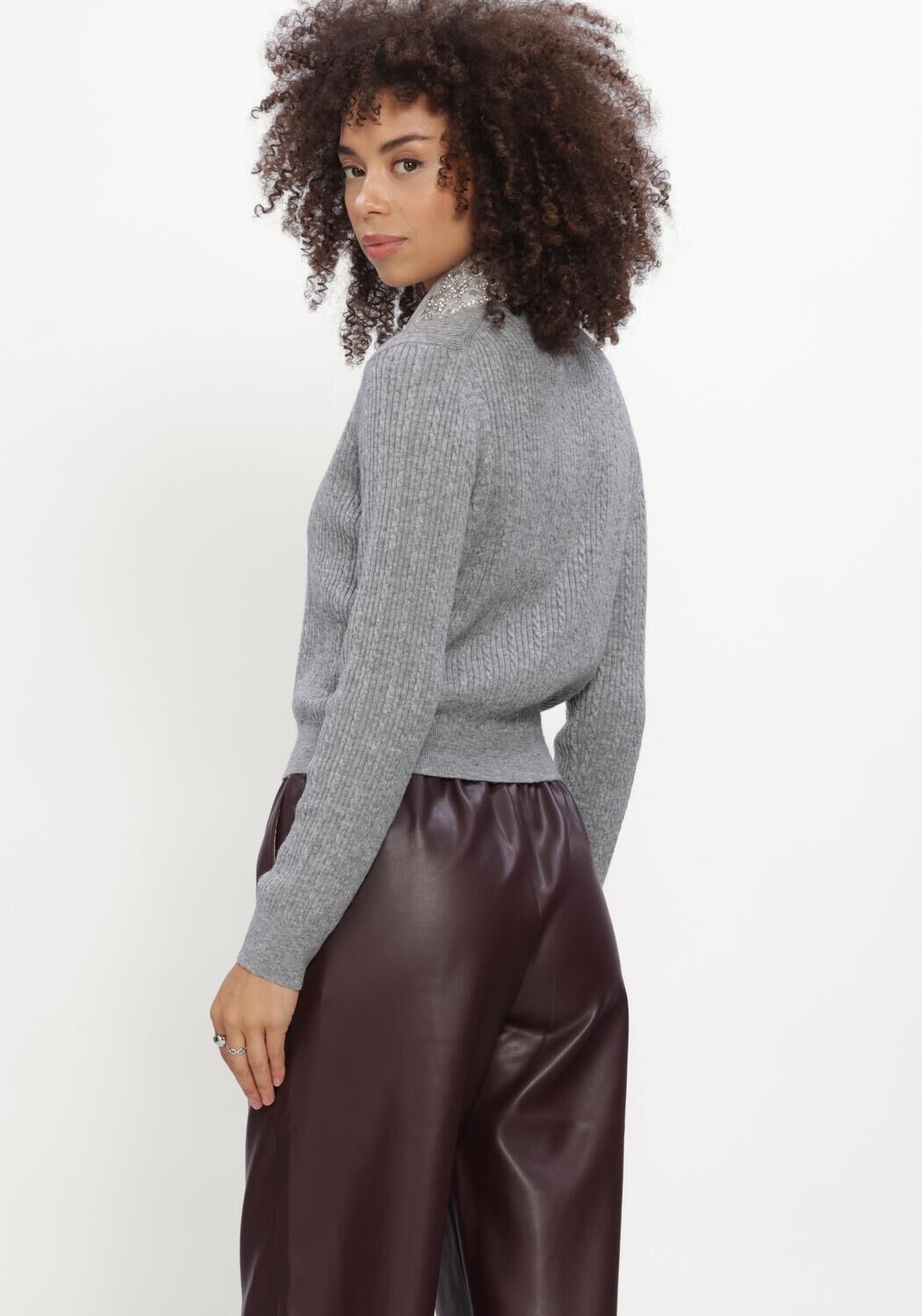 Grijze SILVIAN HEACH Trui CARDIGAN DESMET - large