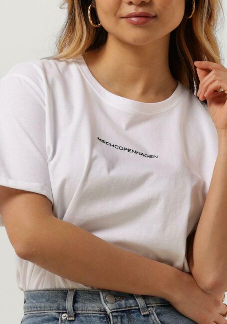 Witte MSCH COPENHAGEN T-shirt TERINA ORGANIC SMALL LOGO TEE - large