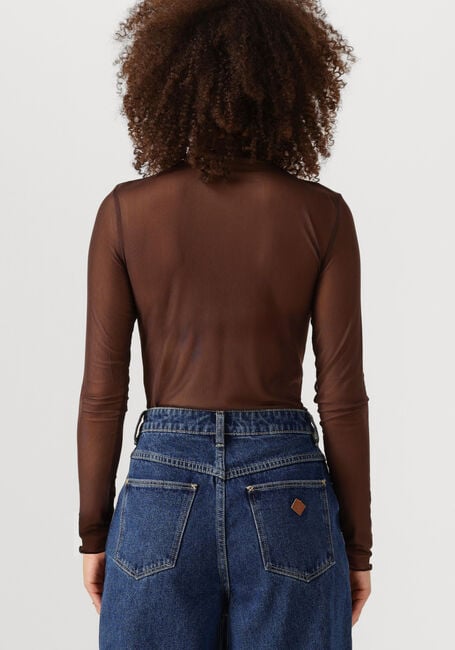 OBJECT Haut OBJNELA LS O-NECK MESH TOP REP en marron - large